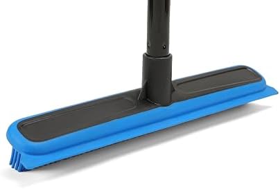 Rubber Broom for Pet Hair Removal Floor Brush with Built in Squeegee (C50900), Indoor & Outdoor Cleaning, Carpet Cleaning, Telescopic Handle Sweeping, Pet Hair Collecting