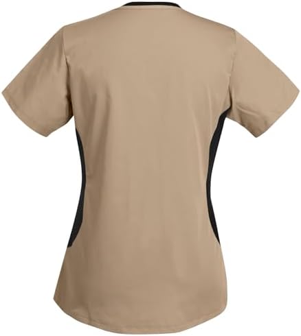 Women's Scrub Top V-Neck Tops, Moisture Wicking and Stretch Breathable Housekeeping Uniforms, Medical Nurse Shirt