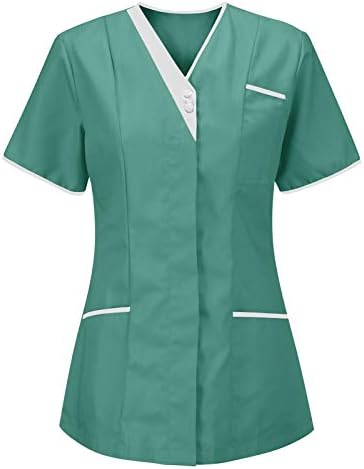 Lightweight Nursing Scrubs for Women Housekeeping Uniforms for Women Short Sleeve Scrub Tops Cleaning Uniform