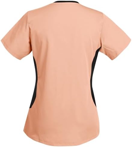 Women's Scrub Top V-Neck Tops, Moisture Wicking and Stretch Breathable Housekeeping Uniforms, Medical Nurse Shirt