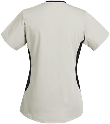 Women's Scrub Top V-Neck Tops, Moisture Wicking and Stretch Breathable Housekeeping Uniforms, Medical Nurse Shirt