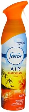 Febreze Air Freshener and Odor Eliminator Spray, Linen & Sky and Hawaiian Aloha Scents, 8.8oz (Pack of 4)