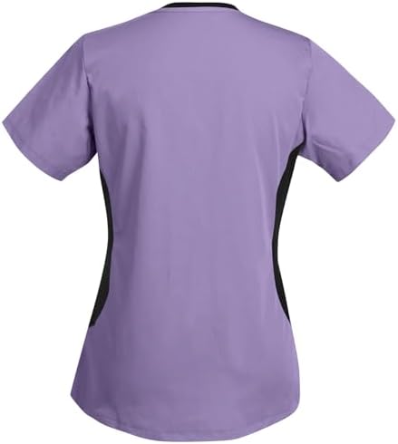 Women's Scrub Top V-Neck Tops, Moisture Wicking and Stretch Breathable Housekeeping Uniforms, Medical Nurse Shirt
