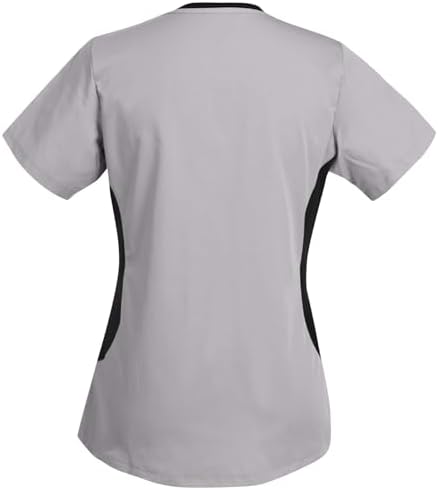 Women's Scrub Top V-Neck Tops, Moisture Wicking and Stretch Breathable Housekeeping Uniforms, Medical Nurse Shirt