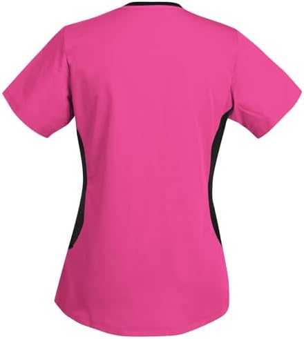 Women's Scrub Top V-Neck Tops, Moisture Wicking and Stretch Breathable Housekeeping Uniforms, Medical Nurse Shirt