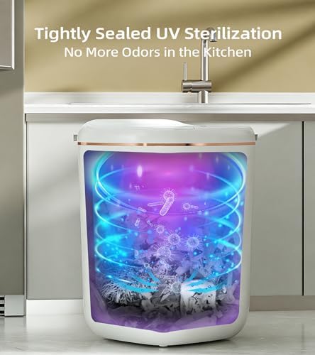 VeltHar Trash Can Touchless 6.4 Gal Smart Trash Can, Rechargeable Motion Sensor Trash Bin with Lid Garbage Bags for Bedroom Office Bathroom Kitchen