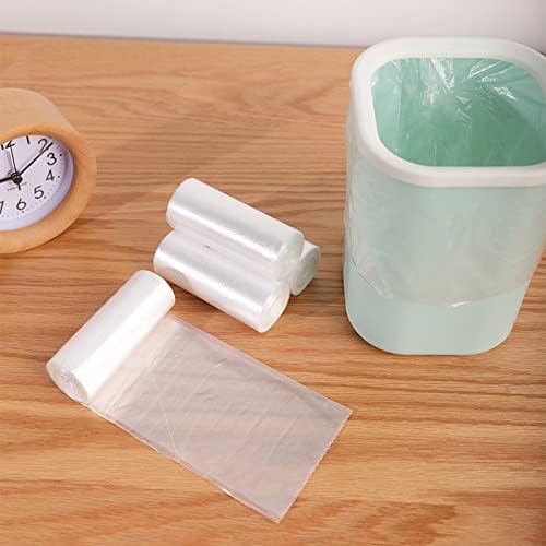 Tebery 300 Counts 4 Gallon Clear Small Garbage Bags Trash Bags, Wastebasket Bin Liners for Bathroom Bedroom Office Trash Can, 6 Rolls