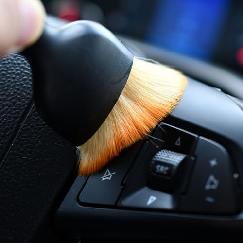 4Pack Car Detailing Brush for Car Infotainment Screen and Air Vents | Soft Bristle Cleaning Brush for Dashboard, Buttons, Leather, Skylight, Soft bristles and Scratch-Free Car Accessories
