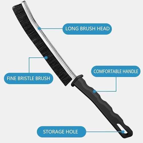 Crevice Cleaning Brush 24-Pack - Heavy Duty Hard Bristle Gap Brush for Deep Cleaning - Ultra-Thin Window Track Cleaning Tool for Shower Grout, Sliding Doors, Baseboards & Auto Detailing