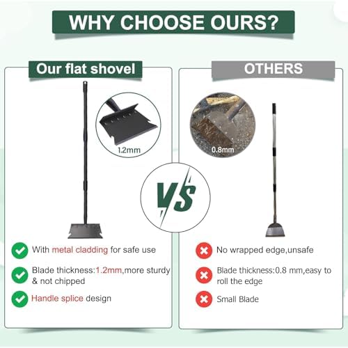 Garden Cleaning Shovel, Ice Scraper, 59 Inch Adjustable Handle Heavy Duty Garden Tool Multifunctional Cleaning Shovel, for Lawn Edging, Scraping, Weed and Ice Removal