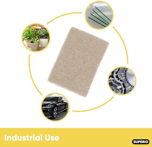 Natural Scouring Pad Non-Scratch Sisal Plant Based Scrubber Cleaning Scrub Pads, Eco-Friendly Reusable Kitchen Scrubbing Pad Pack of 30, by Superio
