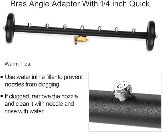 2-in-1 24" Dual-Function Undercarriage Pressure Washer Cleaner, Surface Cleaner for Power Pressure Washer Attachment, Underbody Car Wash Water Broom with 3 Pieces Extension Wand, 4000 PSI