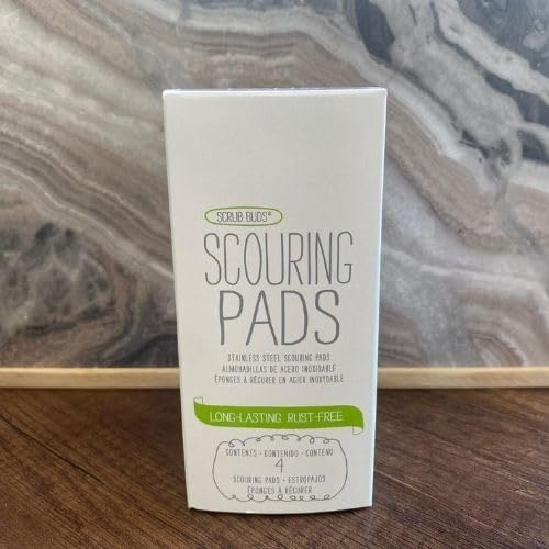 Scouring Pads/Scrub Buds - Stainless Steel - 4 Pack