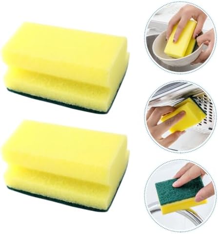 Ipetboom 10pcs Non-Scratch Cleaning Scrub Sponges for Kitchen and Dishwashing Bulk Set, Eco-Friendly Pan and Pot Scrubber Pads for Household Use