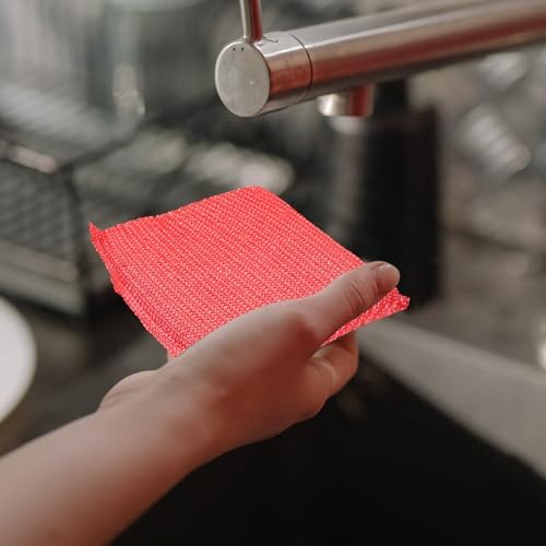 4pcs Non-Scratch Kitchen Cleaning Sponges with Ultra-Fine Fiber Scrubber Pads, Multipurpose Dish Washing Scrubbers for Hard Surfaces, Odor-Free Sturdy Kitchen Cleaning Supplies