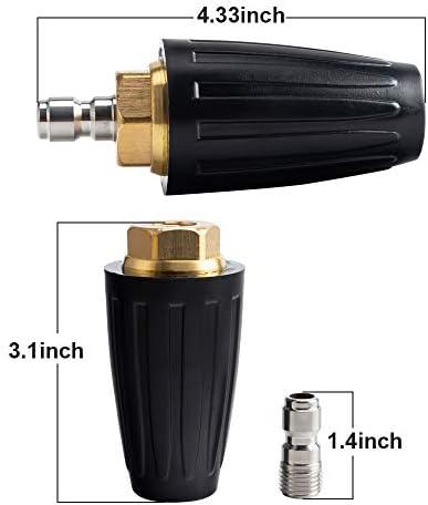 AURORA CAR Pressure Washer Tips Turbo Nozzle Pressure Washer 4000 PSI Max | Rotating Pressure Washer Nozzle with 1/4'' Quick Connect for Cleaning Brick, Concrete, and Vinyl Surfaces,4.0 GPM 4.0 Orifice