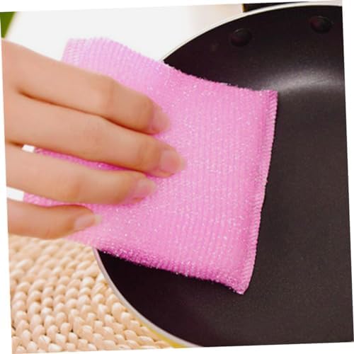 20pcs Non Scratch Dish Scrubbing Sponges Kitchen Cleaning Pads for Dishes and Hard Surfaces Odor Microfiber Scouring Pads for Stain Removal and Utensil Protection Random Color