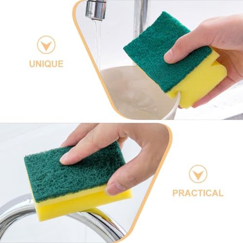 10pcs Non-Scratch Kitchen Sponges Scrubber Pads for Dishwashing and Pan Cleaning, Eco-Friendly Multipurpose Scrub Sponges for Household Kitchen Use