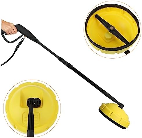 Happyyami High Pressure Rotary Surface Cleaner with Long Handle for Efficient Home and Automotive Cleaning Patios Driveways and Vertical Surfaces