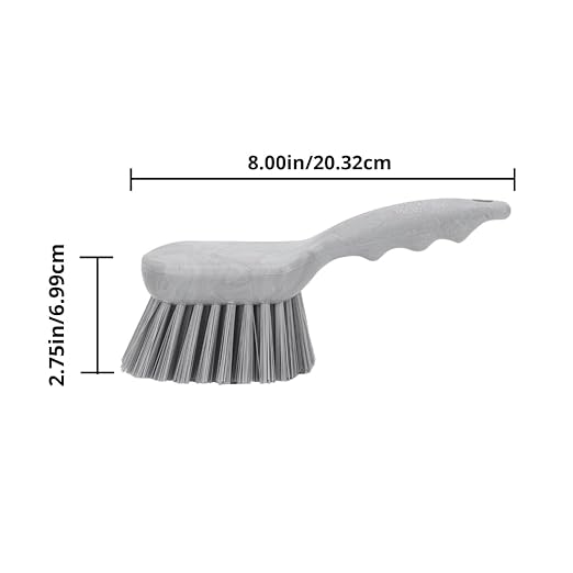 Sparta 40541EC23 Plastic Scrub Brush, Utility Brush, Kitchen Brush with Hanging Hole for Cleaning, 8 Inches, Gray, (Pack of 6)