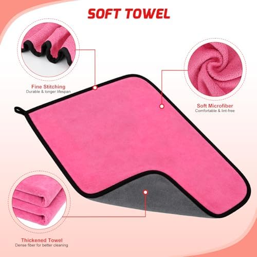Nilight 27PCS Car Detailing Kit for Interior Exterior Car Care, Red | car wash auto cleaning Tools with storage bag, Deep Clean Polish Car Care Windshield Dashboard Seat Air Vents Wheels Tires