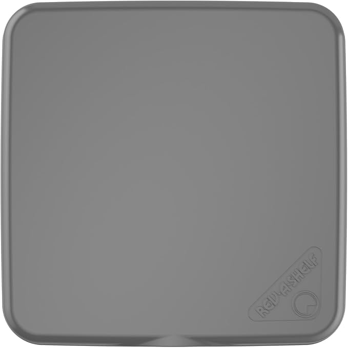 Rev-A-Shelf 27 Qt Under Sink Garbage Can Lid for Kitchen and Bathroom Cabinet, Replacement Trash Bin Lid Only, Metallic Silver, RV-1024-LID-17-1