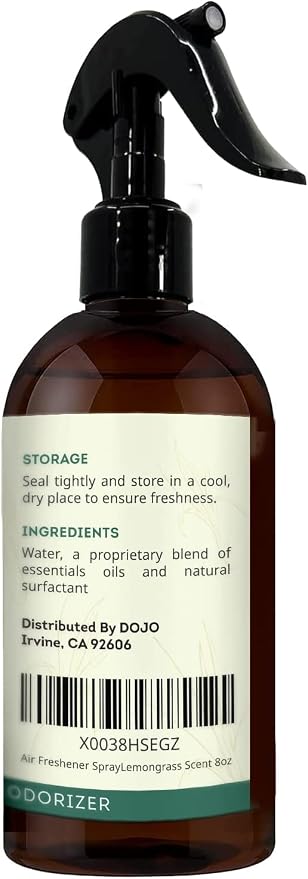 Kate Naturals Lemongrass Air Freshener Spray for Home, 8 fl oz | Pet Safe, Non-Toxic, Essential Oil Odor Eliminator Room Freshener Spray for Pillows, Bedding, Linen