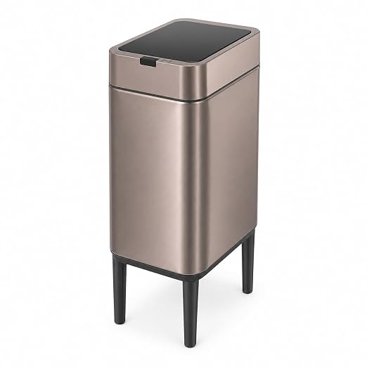 2.4 Gallon Small Motion Sensor Trash Can, Stainless Steel Automatic Trash Bin, Touchless Electric Garbage Can for Bathroom, Bedroom, Under Desk, Silver 9 Liter (Bronze Taupe 2.4 Gallon)