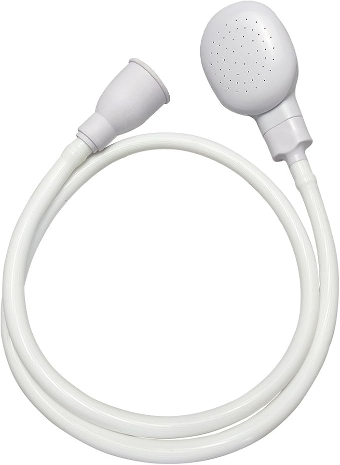 Portable Shampoo Sink Spray Hose, Faucet Attachment with Nozzle for Hair Washing, Baby & Pet Bathing, Vegetable Rinsing, White (White, 1M/41.5IN)