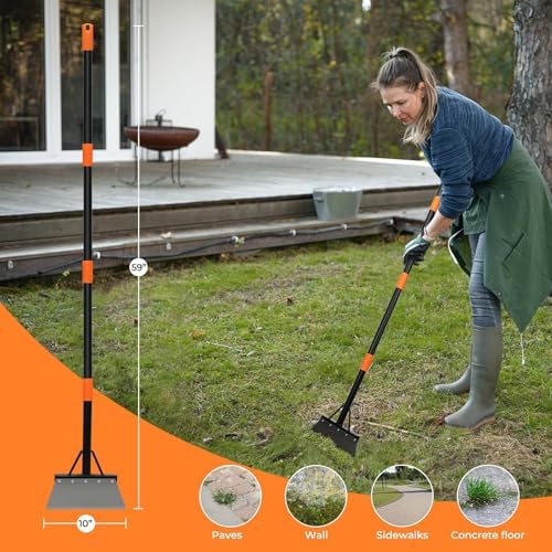 ZMGZMM Multifunctional Cleaning Shove,Metal Floor Scraper Tool for Weeding, Scraping, Ice & Snow Removal, Driveway, Sidewalk, Garden, Outdoor