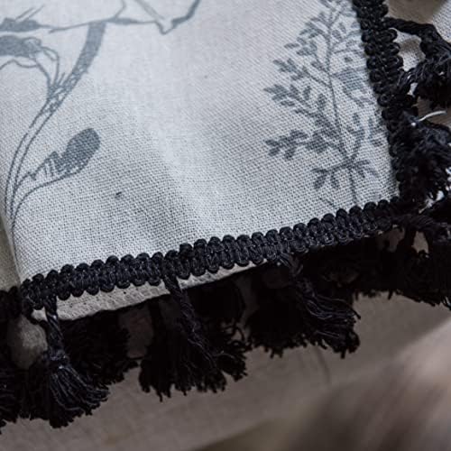 Sutuo Home Boho Curtain with Handmade Tassels, Rod Pocket Window Treatment Vintage Rustic Bohemian French Farmhouse Semi-Blackout Print Drape for Bedroom, 1 Panel 59" W x 84" L,Grey Floral