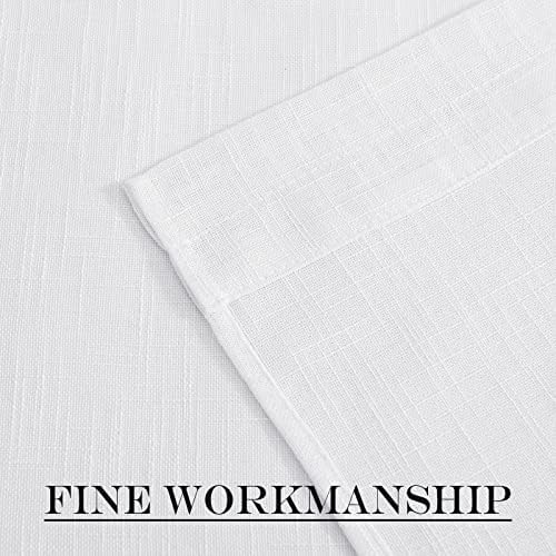 NICETOWN White Sidelight French Door Panel with Tieback 72 inches Long | Linen Textured Look Translucent Privacy Side Light Sheer Front Door Curtain Including Tieback, 30 inches Wide