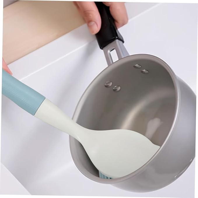 2Pcs Kitchen Dish Scrubber Brush Set Non-Scratch Silicone Pot Brush with Long Comfortable Handle for Effective Oil and Stain Removal on Pans and Dishes