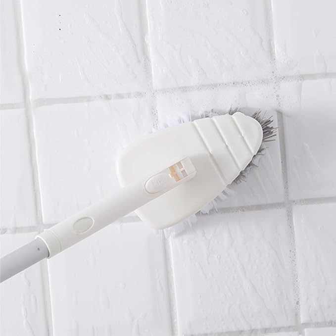 45.28 Inch Shower Scrubber, Tub Tile Cleaning Brush, Bath Cleaner Scrubber Brush with Adjustable Long Handle Scrub Brush for Bathroom Shower Bathtub Wall Mop Cleaning Scrubbing