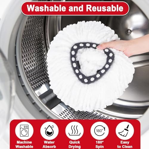 10 Pack Spin Mop Replacement Head Mop Refill Compatible with Ocedar Triangle Swivel Mops Microfiber Swivel Mop Refill,Deep Clean,Machine Washable and Easy to Replace