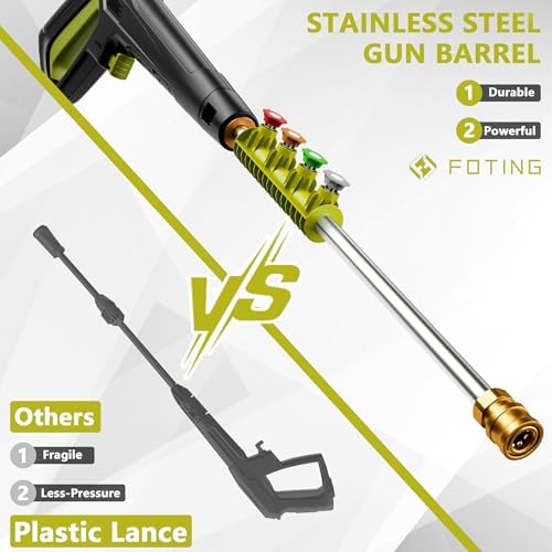 2026Upgraded Pressure Washer 5000PSI with Adj-8-Level Touch Screen, 34" Tall Power Washer, 4 Quick Connect Nozzles, Inlet Hose&Filter&500mlFoam Cannon for Cars/Fences/Driveways/Home Cleaning,Yellow