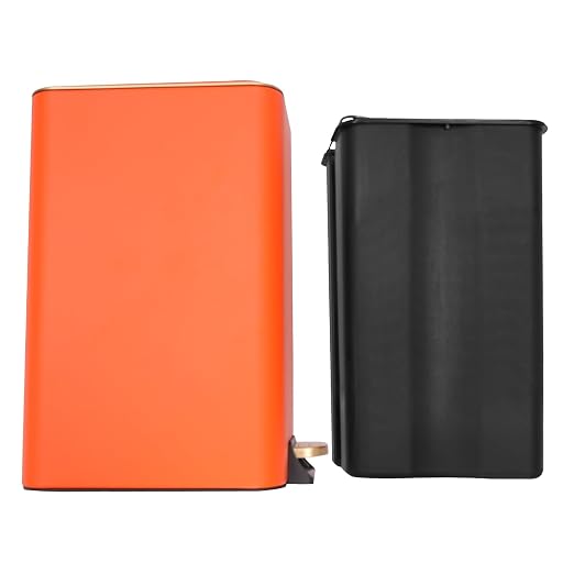 3.2 Gallon Slim Trash Can with Quiet Close Lid, Orange | Tall & Narrow Trash Bin, Space-saving, Hands-Free Step Pedal, Easy to Clean Inner,Waterproof, for Home Office