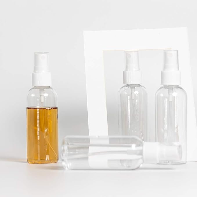 40 Pack Small Spray Bottle, 2.7oz/80ml Travel Spray Bottle | Fine Mist Plastic Spray Bottle, Refillable & Leak Proof Sprayer for Hair, Face Toner, Cleaning, Plants with Labels