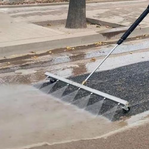 Pressure Water Broom, Stainless Steel Washer Cleaner Power Broom Sweeper for Concrete Driveway Sidewalk Deck Roof Floor Cleaning (for Floor)