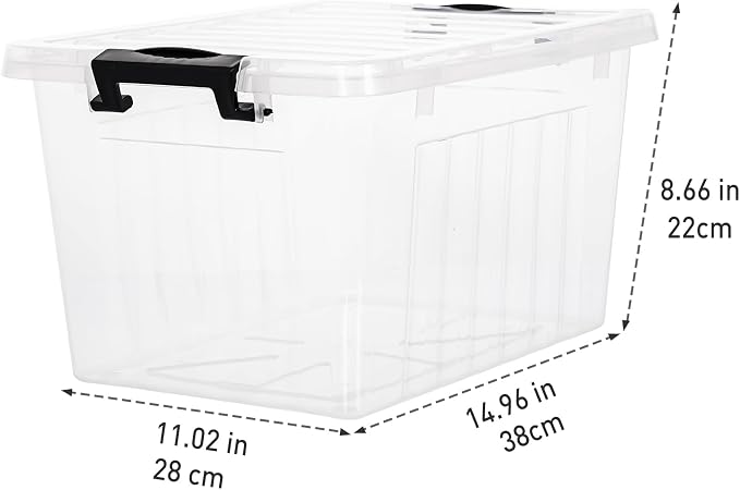 Citylife 22 Quart Clear Plastic Storage Bins with Lids 6-Pack | Stackable See-Through Craft Storage Box Latches Durable Containers Secure Pull Handle Organizing for Home Kitchen Pantry
