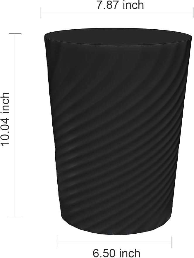 DAJITRE 1.8 Gallon Small Trash Can Wastebasket Recycling Bin Slim Profile for Compact Spaces Bathroom, Office, Bedroom, Kitchen (1.8 Gallon-2pack, Black)
