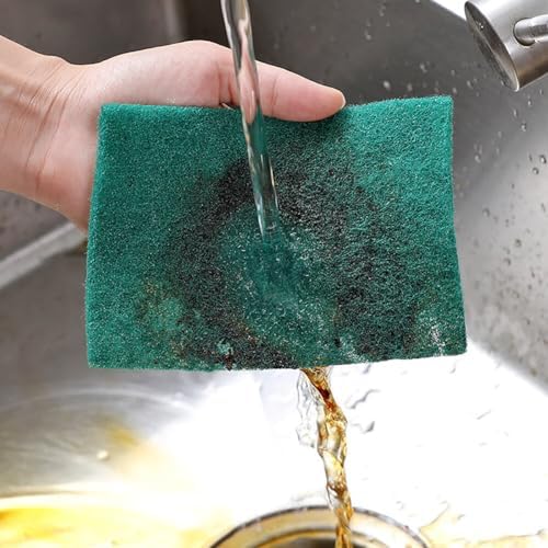 50Pcs Heavy Duty Scour Pads, Non-Scratch Scour Pads, Reusable Household | Scrub Pads for Dishes, Kitchen Scrubbers & Metal Grills, Dish Scrubber Scouring Pads