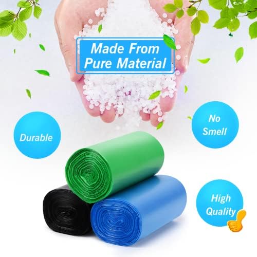 4 Gallon Small Trash Bags: 90 Count Thick 15L Bathroom Garbage Bags | Unscented 15L Wastebasket Liners, Tear-Resistant Small Plastic Bags for Office Bedroom & Cat Litter
