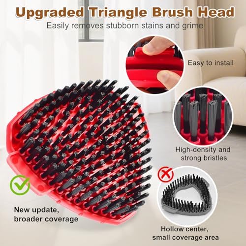 Mop Heads Replacements Compatible with Ocedar EasyWring 1 Tank, Spin Mop Replacement Head, Include 4 O Cedar Mops Replace Heads,1 Scrubber MOp Head and 1 Mopping Base for Cleaning(Not Include Bucket)