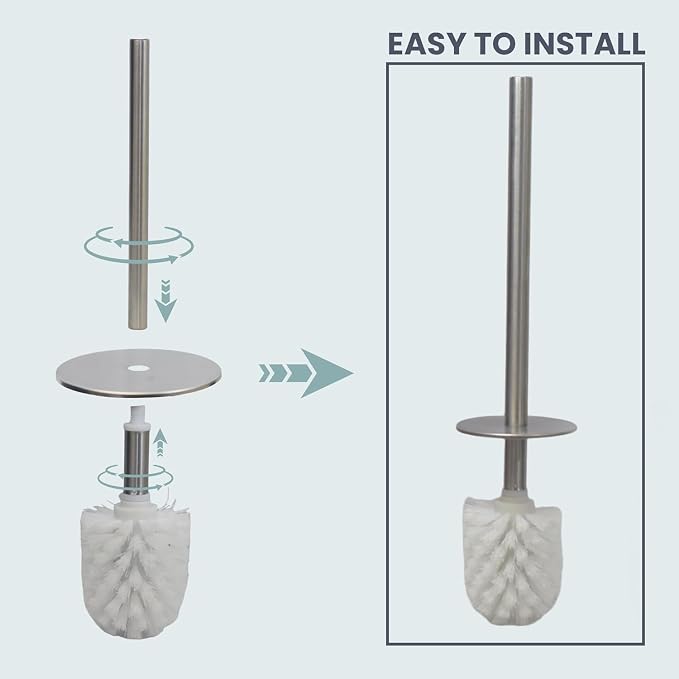 Escenzy Mermaid Toilet Brush and Holder Set | Mosaic Glass Decorative Holder | 304 Stainless Steel Toilet Bowl Brush | Luxury Mermaid Bathroom Decor