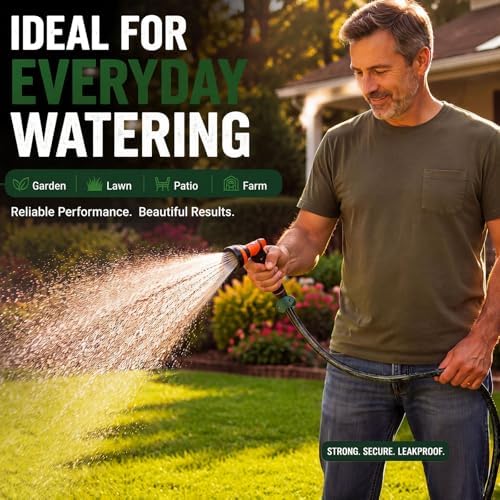Pangda 2 Pack Garden Hose Mender Repair, Fits 5/8" or 3/4" Garden Hoses, Rust-free Poly Hose Connector with Clamp(Green, Black, Male)