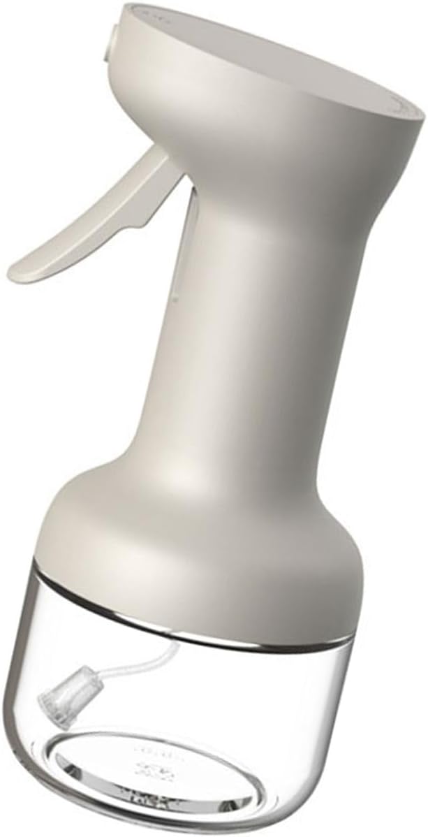 Glass Oil Sprayer Bottle with Drip-Free Nozzle, 280ml white | Pressurized Silicone Pumps for Accurate Liquid Seasoning Distribution and Multipurpose Kitchen Applications