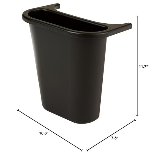 Rubbermaid Commercial Products Plastic Resin Deskside Wastebasket/Recycling Side Saddle Basket, Black, For Home/Office/Under Desk