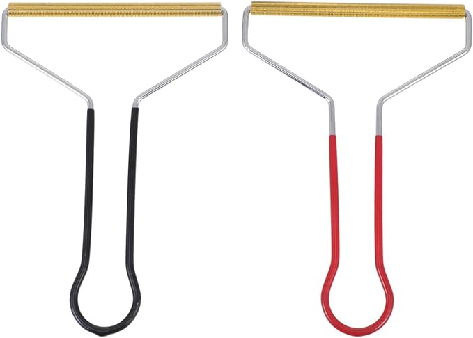 CLISPEED Metal Double-Sided Lint Remover 2pcs Set, Clothes Hairball Cleaner with Sturdy Metal Blade, Portable Coat Fuzz Shaver for Fabric and Garment Maintenance Random Color