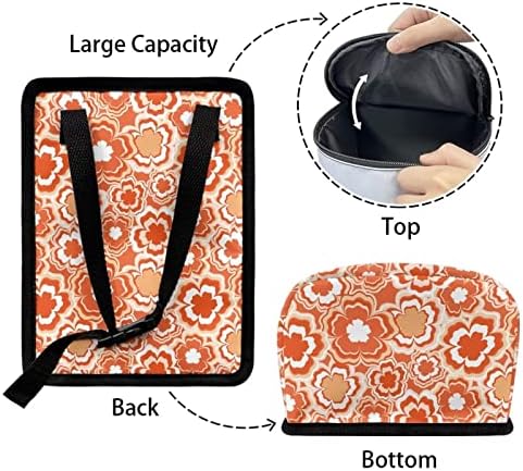 Groovy Orange Sunflower 70S 80S Abstract Print Car Accessories Trash Can for Women Auto Interior Decorations Multipurpose Garbage Can with Lid and Zipper Portable Trash Bin Organizer
